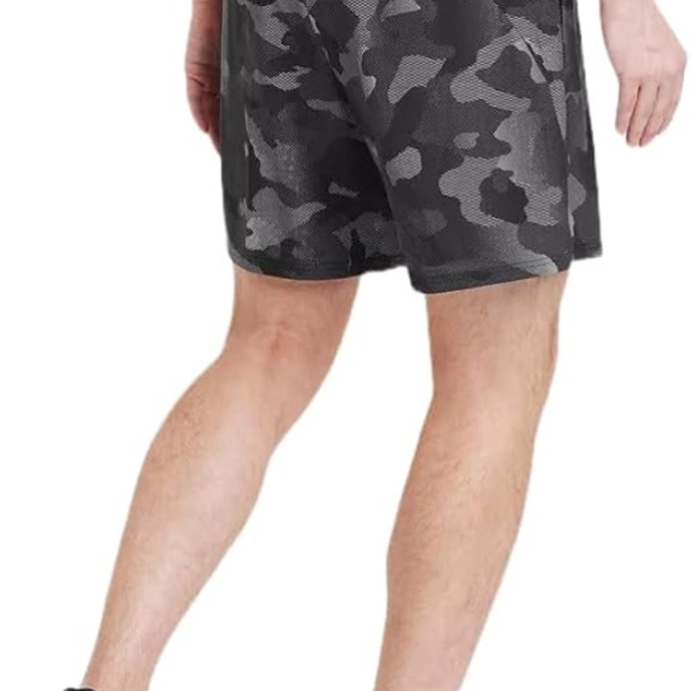 all in motion Black Athletic Shorts with Gray Patterned Waistband